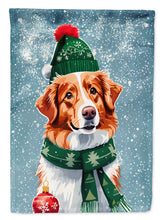 Load image into Gallery viewer, Nova Scotia Duck Toller Christmas Garden Flag – Cozy Dog Holiday Decor with Tree &amp; Presents