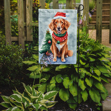 Load image into Gallery viewer, Nova Scotia Duck Toller Christmas Garden Flag – Cozy Dog Holiday Decor with Tree &amp; Presents