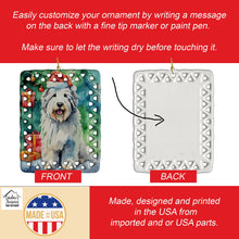 Load image into Gallery viewer, Old English Sheepdog Christmas Porcelain Ornament