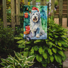 Load image into Gallery viewer, Old English Sheepdog Christmas Garden Flag – Cozy Dog Holiday Decor with Tree &amp; Presents