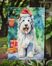 Load image into Gallery viewer, Old English Sheepdog Christmas Garden Flag – Cozy Dog Holiday Decor with Tree &amp; Presents