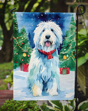 Load image into Gallery viewer, Old English Sheepdog Christmas Garden Flag – Cozy Dog Holiday Decor with Tree &amp; Presents