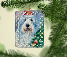 Load image into Gallery viewer, Old English Sheepdog Christmas Porcelain Ornament