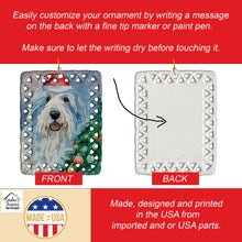 Load image into Gallery viewer, Old English Sheepdog Christmas Porcelain Ornament