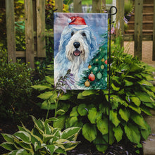 Load image into Gallery viewer, Old English Sheepdog Christmas Garden Flag – Cozy Dog Holiday Decor with Tree &amp; Presents