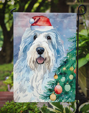 Load image into Gallery viewer, Old English Sheepdog Christmas Garden Flag – Cozy Dog Holiday Decor with Tree &amp; Presents