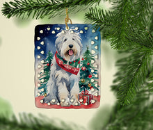 Load image into Gallery viewer, Old English Sheepdog Christmas Porcelain Ornament