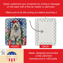 Load image into Gallery viewer, Old English Sheepdog Christmas Porcelain Ornament