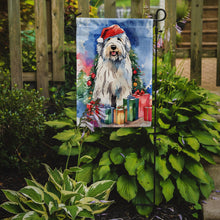Load image into Gallery viewer, Old English Sheepdog Christmas Garden Flag – Cozy Dog Holiday Decor with Tree &amp; Presents