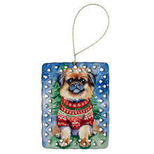 Load image into Gallery viewer, Pekingese Christmas Porcelain Ornament