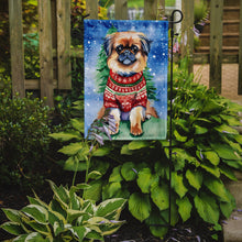 Load image into Gallery viewer, Pekingese Christmas Garden Flag – Cozy Dog Holiday Decor with Tree &amp; Presents