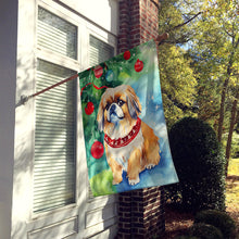 Load image into Gallery viewer, Pekingese Christmas House Flag