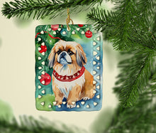 Load image into Gallery viewer, Pekingese Christmas Porcelain Ornament
