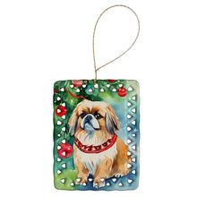 Load image into Gallery viewer, Pekingese Christmas Porcelain Ornament