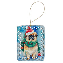 Load image into Gallery viewer, Pekingese Christmas Porcelain Ornament