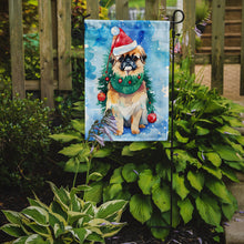 Load image into Gallery viewer, Pekingese Christmas Garden Flag – Cozy Dog Holiday Decor with Tree &amp; Presents