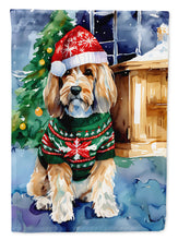 Load image into Gallery viewer, Petit Basset Griffon Vendeen Christmas Garden Flag – Cozy Dog Holiday Decor with Tree &amp; Presents