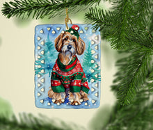 Load image into Gallery viewer, Petit Basset Griffon Vendeen Christmas Porcelain Ornament