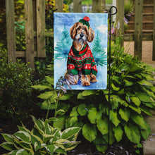 Load image into Gallery viewer, Petit Basset Griffon Vendeen Christmas Garden Flag – Cozy Dog Holiday Decor with Tree &amp; Presents