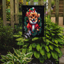Load image into Gallery viewer, Pomeranian Christmas Garden Flag – Cozy Dog Holiday Decor with Tree &amp; Presents