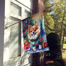 Load image into Gallery viewer, Pomeranian Christmas House Flag