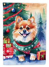 Load image into Gallery viewer, Pomeranian Christmas House Flag