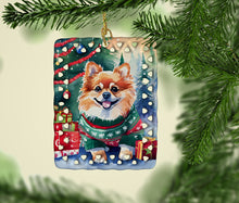 Load image into Gallery viewer, Pomeranian Christmas Porcelain Ornament