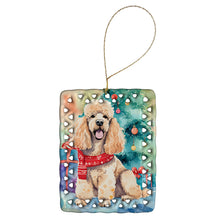 Load image into Gallery viewer, Poodle Christmas Porcelain Ornament