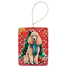 Load image into Gallery viewer, Poodle Christmas Porcelain Ornament