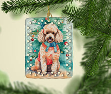 Load image into Gallery viewer, Poodle Christmas Porcelain Ornament