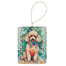 Load image into Gallery viewer, Poodle Christmas Porcelain Ornament