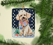 Load image into Gallery viewer, Poodle Christmas Porcelain Ornament
