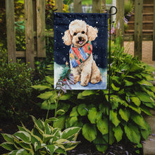 Load image into Gallery viewer, Poodle Christmas Garden Flag – Cozy Dog Holiday Decor with Tree &amp; Presents