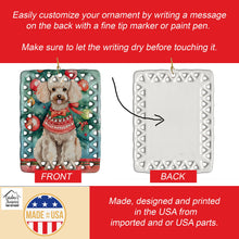 Load image into Gallery viewer, Poodle Christmas Porcelain Ornament