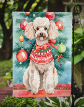 Load image into Gallery viewer, Poodle Christmas Garden Flag – Cozy Dog Holiday Decor with Tree &amp; Presents