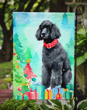 Load image into Gallery viewer, Poodle Christmas Garden Flag – Cozy Dog Holiday Decor with Tree &amp; Presents
