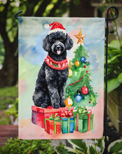 Load image into Gallery viewer, Poodle Christmas Garden Flag – Cozy Dog Holiday Decor with Tree &amp; Presents