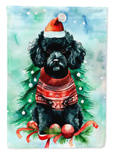 Load image into Gallery viewer, Poodle Christmas Garden Flag – Cozy Dog Holiday Decor with Tree &amp; Presents