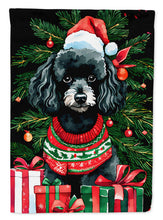 Load image into Gallery viewer, Poodle Christmas Garden Flag – Cozy Dog Holiday Decor with Tree &amp; Presents