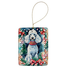Load image into Gallery viewer, Poodle Christmas Porcelain Ornament