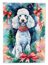 Load image into Gallery viewer, Poodle Christmas Garden Flag – Cozy Dog Holiday Decor with Tree &amp; Presents