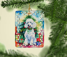 Load image into Gallery viewer, Poodle Christmas Porcelain Ornament