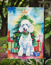 Load image into Gallery viewer, Poodle Christmas Garden Flag – Cozy Dog Holiday Decor with Tree &amp; Presents