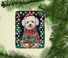 Load image into Gallery viewer, Poodle Christmas Porcelain Ornament