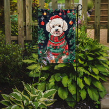 Load image into Gallery viewer, Poodle Christmas Garden Flag – Cozy Dog Holiday Decor with Tree &amp; Presents