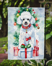 Load image into Gallery viewer, Poodle Christmas Garden Flag – Cozy Dog Holiday Decor with Tree &amp; Presents