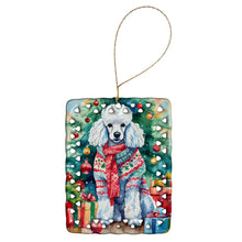 Load image into Gallery viewer, Poodle Christmas Porcelain Ornament