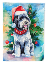 Load image into Gallery viewer, Portuguese Water Dog Christmas Garden Flag – Cozy Dog Holiday Decor with Tree &amp; Presents
