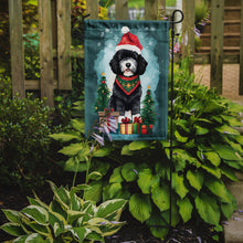 Load image into Gallery viewer, Portuguese Water Dog Christmas Garden Flag – Cozy Dog Holiday Decor with Tree &amp; Presents