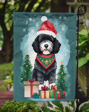 Load image into Gallery viewer, Portuguese Water Dog Christmas Garden Flag – Cozy Dog Holiday Decor with Tree &amp; Presents